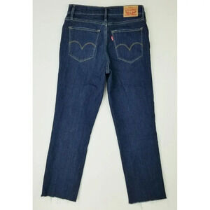 Levi's 28X26 Women's 724 High Rise Straight Raw Hem Blue Denim Jeans